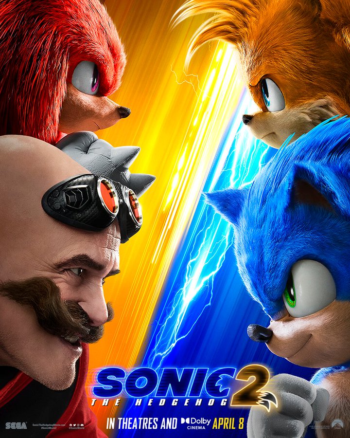 Sonic the Hedgehog 2 posters showcase Sonic, Tails and Knuckles