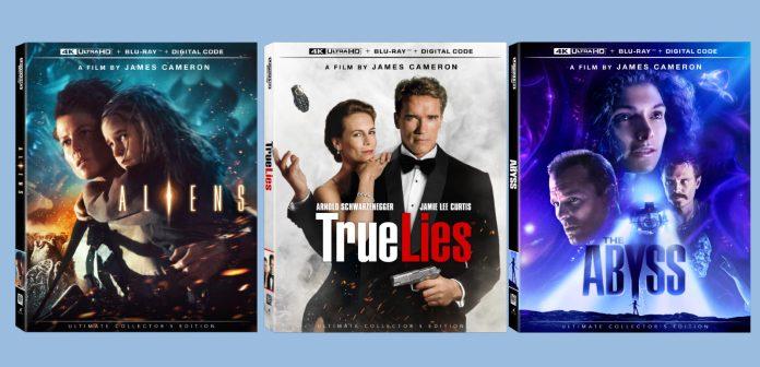 Image showing the covers of Aliens, True Lies, and The Abyss 4K Ultra HD releases